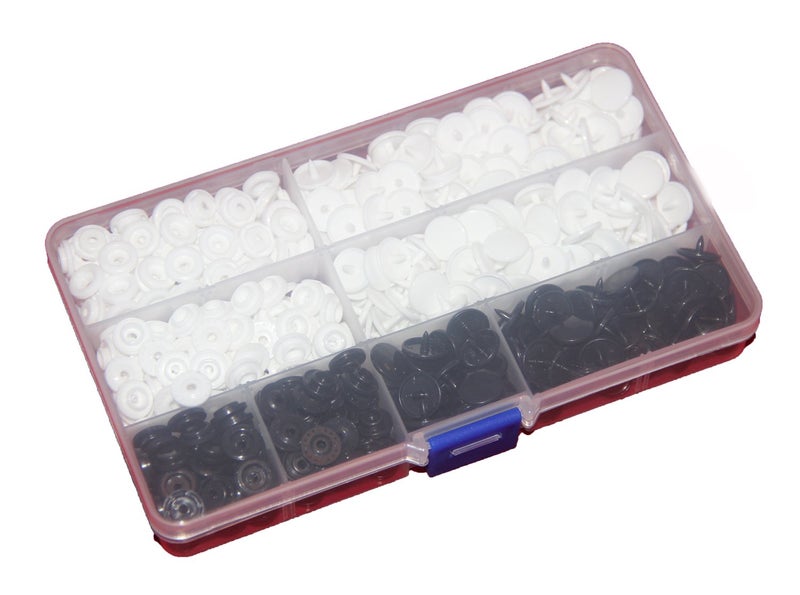 BetterJonny 150 Sets KAM Snaps + Storage Container, BetterJonny White & Black Size 20 T5 Plastic Button Sewing Fasteners Punch Poppers Buttons for for Cloth Diaper Bibs Unpaper Towels Nappies Mama Pads - Image 3